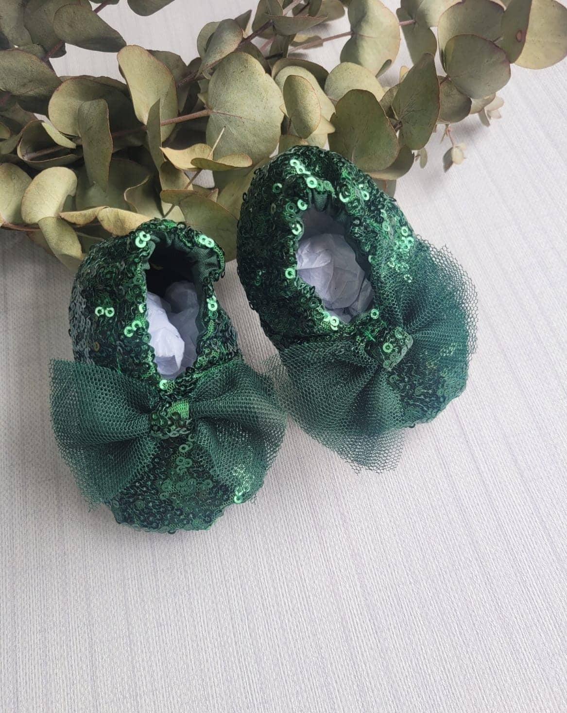 Bottle Green Sequence Soft Shoes