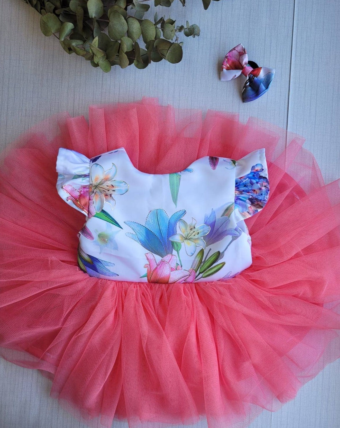 12-18m Pink Floral Tutu Dress