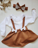 Girls Romper & Gingerbread Skirt Set