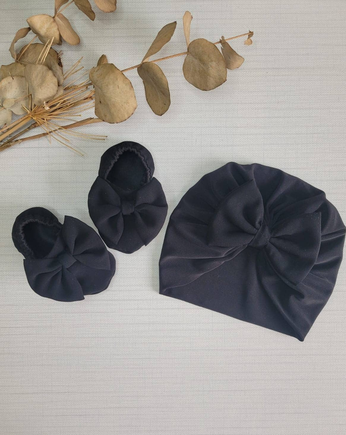 Baby Girls Black Bow Shoes